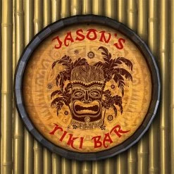 BarProducts Handcrafted Tiki Bar Barrel Top Tavern Sign Woodshop Made In The USA