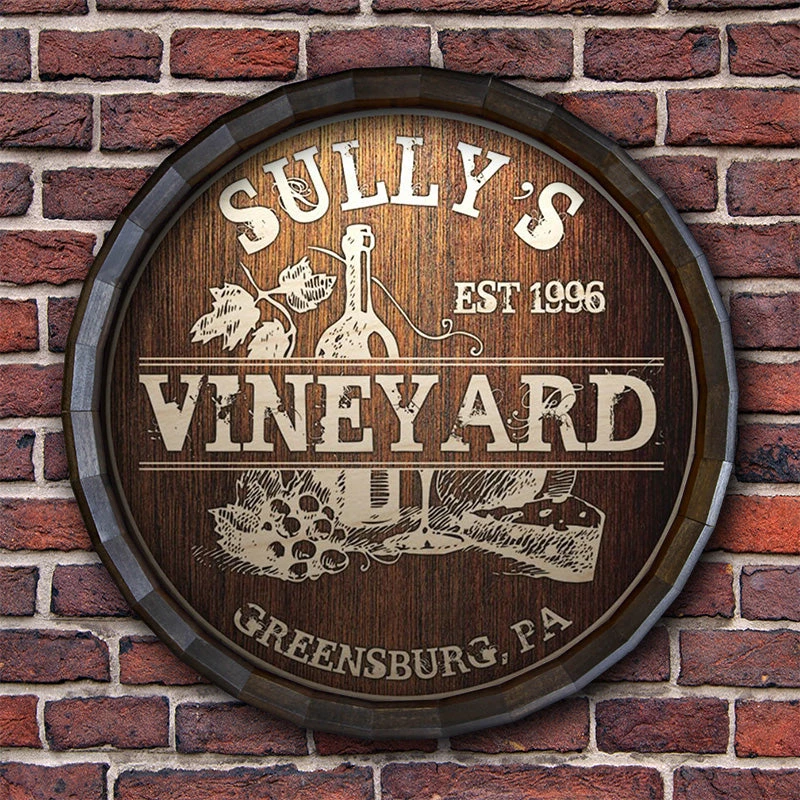 BarrelTop-StraightFlatView-LG-BT-KC-BARR-SIGN-VINE.jpg BarProducts Handcrafted Custom Wood Barrel Top Sign – Vineyard