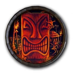 BarProducts Handcrafted Midnight Sun Wood Barrel Top Sign/Clock