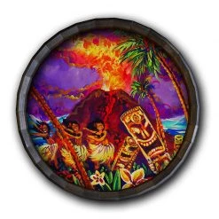 BarProducts Handcrafted Tiki Hula Show Bar Wood Barrel Top Sign/Clock Woodshop Made In The USA 4 BarProducts Handcrafted Tiki Hula Show Bar Wood Barrel Top Sign/Clock Woodshop Made In The USA