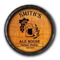 BarProducts Handcrafted Woodshop Made In The USA Ale House Barrel Top Tavern Sign