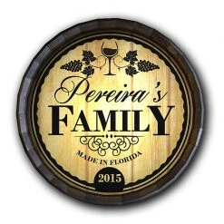 BarProducts Handcrafted Custom Wood Barrel Top Sign – Family Woodshop Made In The USA