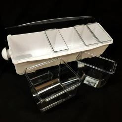 BarProducts.com Condiment Holder (4) 1-Quart (1) 2-Quart Fruit Trays - White SPECIAL COLLECTIONS