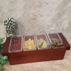 BarProducts.com BarConic® Hazel Wood Condiment Holder - Size Options SPECIAL COLLECTIONS