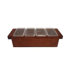 BarProducts.com BarConic® Hazel Wood Condiment Holder - Size Options SPECIAL COLLECTIONS