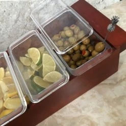 BarProducts.com BarConic® Hazel Wood Condiment Holder - Size Options SPECIAL COLLECTIONS