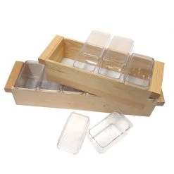 BarProducts.com BarConic® Natural Wood Condiment Holder - Size Options
