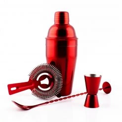 BarProducts.com SPECIAL COLLECTIONS Candy Apple Red 4 Piece Bar Set