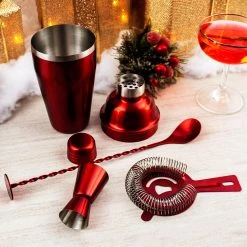 BarProducts.com SPECIAL COLLECTIONS Candy Apple Red 4 Piece Bar Set