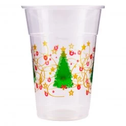 BarProducts.com Christmas Tree Plastic Cups - 16 Ounce - 20ct