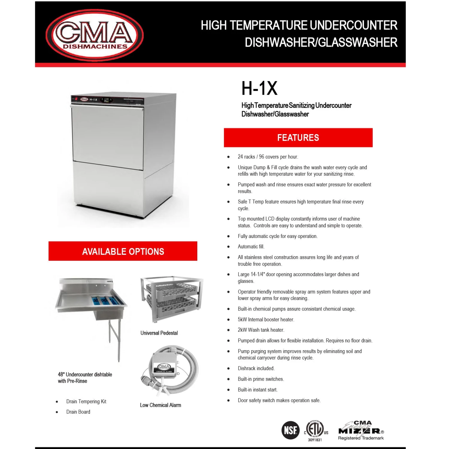 DW-H-1X.jpg BarProducts.com CMA High Temp Under Counter Glasswasher