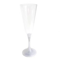 BarProducts.com LED Champagne Glass White Stem - 7 Oz