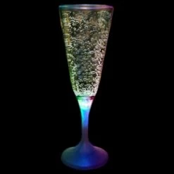 BarProducts.com LED Champagne Glass White Stem - 7 Oz