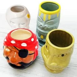BarProducts.com Tiki Mug Drinkware Pack - Stranded Island - Set Of 4 + FREE Mystery Tiki