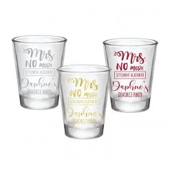 BarProducts.com SPECIAL COLLECTIONS CUSTOMIZABLE - 1.75OZ CLEAR DIVORCE SHOT GLASS - MRS. NO MORE