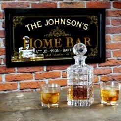 BarProducts.com BAR DECOR Customizable Framed Mirror - Home Bar