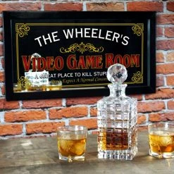 BarProducts.com BAR DECOR Customizable Framed Mirror - Video Game Room