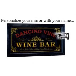 BarProducts.com BAR DECOR Customizable Framed Mirror - Wine Bar