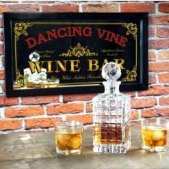 BarProducts.com BAR DECOR Customizable Framed Mirror - Wine Bar