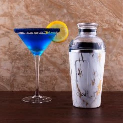 BarProducts.com Double Wall Vacuum Insulated Cocktail Shaker - Marble - 17 Ounce