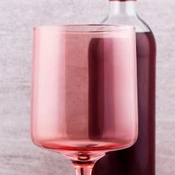 BarProducts.com Mid Century Wine Glass - Blush - 13.5 Ounce