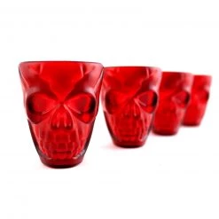 BarProducts.com Gothic Skull Ruby Plastic Shot Glasses - 2 Ounce - Pack Of 4 SPECIAL COLLECTIONS