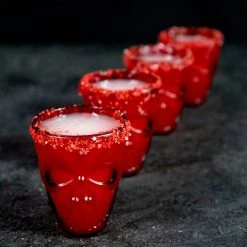 BarProducts.com Gothic Skull Ruby Plastic Shot Glasses - 2 Ounce - Pack Of 4 SPECIAL COLLECTIONS