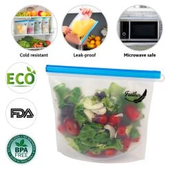 BarProducts.com SPECIAL COLLECTIONS Reusable Silicone Food Storage Bags – Set Of 4
