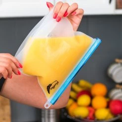 BarProducts.com SPECIAL COLLECTIONS Reusable Silicone Food Storage Bags – Set Of 4