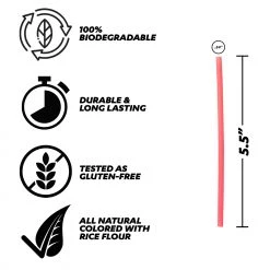 BarProducts.com SPECIAL COLLECTIONS Pasta Cocktail Straws - Gluten-Free - 5.5