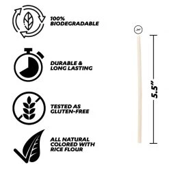 BarProducts.com Pasta Cocktail Straws - Gluten-Free - 5.5