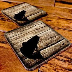 BarProducts.com Wooden Square Coasters - Rustic Animal Theme - Set Of 4 - Options Available 8 BarProducts.com Wooden Square Coasters - Rustic Animal Theme - Set Of 4 - Options Available