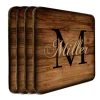 BarProducts Handcrafted WOODEN SQUARE COASTERS - CUSTOMIZABLE - MONOGRAM - SET OF 4 1 BarProducts Handcrafted WOODEN SQUARE COASTERS - CUSTOMIZABLE - MONOGRAM - SET OF 4
