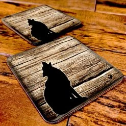 BarProducts.com Wooden Square Coasters - Rustic Animal Theme - Set Of 4 - Options Available 10 BarProducts.com Wooden Square Coasters - Rustic Animal Theme - Set Of 4 - Options Available