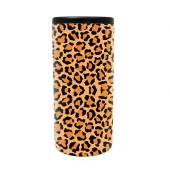 BarProducts.com SPECIAL COLLECTIONS CHEETAH DESIGN STAINLESS STEEL CAN AND BOTTLE COOLER - 12 OZ - SLIM