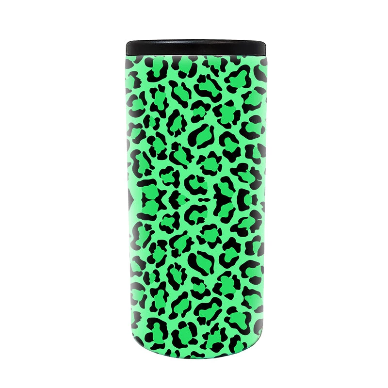 StainlessSteelKoozie-GreenCheetah-Main-800.jpg BarProducts.com SPECIAL COLLECTIONS CHEETAH DESIGN STAINLESS STEEL CAN AND BOTTLE COOLER - 12 OZ - SLIM
