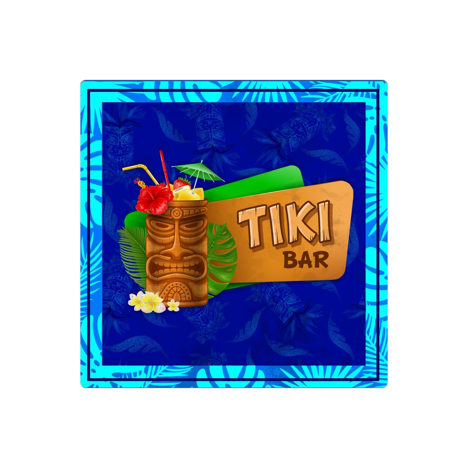 TikiFoamCoaster-Blue.jpg BarProducts.com SPECIAL COLLECTIONS TIKI THEMED FOAM COASTERS - 3.5 INCH SQUARE