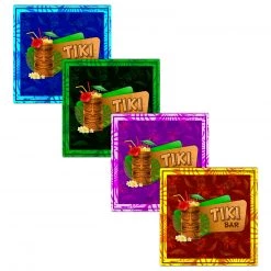 BarProducts.com SPECIAL COLLECTIONS TIKI THEMED FOAM COASTERS - 3.5 INCH SQUARE