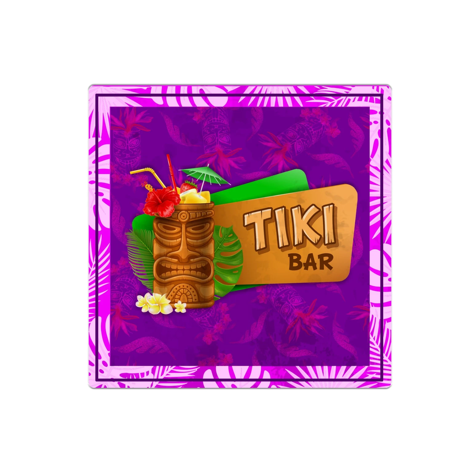 TikiFoamCoaster-Purple.jpg BarProducts.com SPECIAL COLLECTIONS TIKI THEMED FOAM COASTERS - 3.5 INCH SQUARE