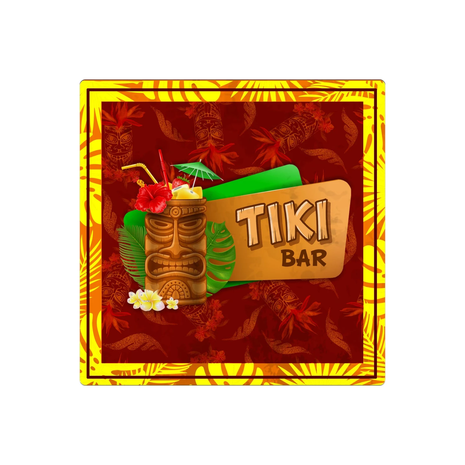 TikiFoamCoaster-Red.jpg BarProducts.com SPECIAL COLLECTIONS TIKI THEMED FOAM COASTERS - 3.5 INCH SQUARE
