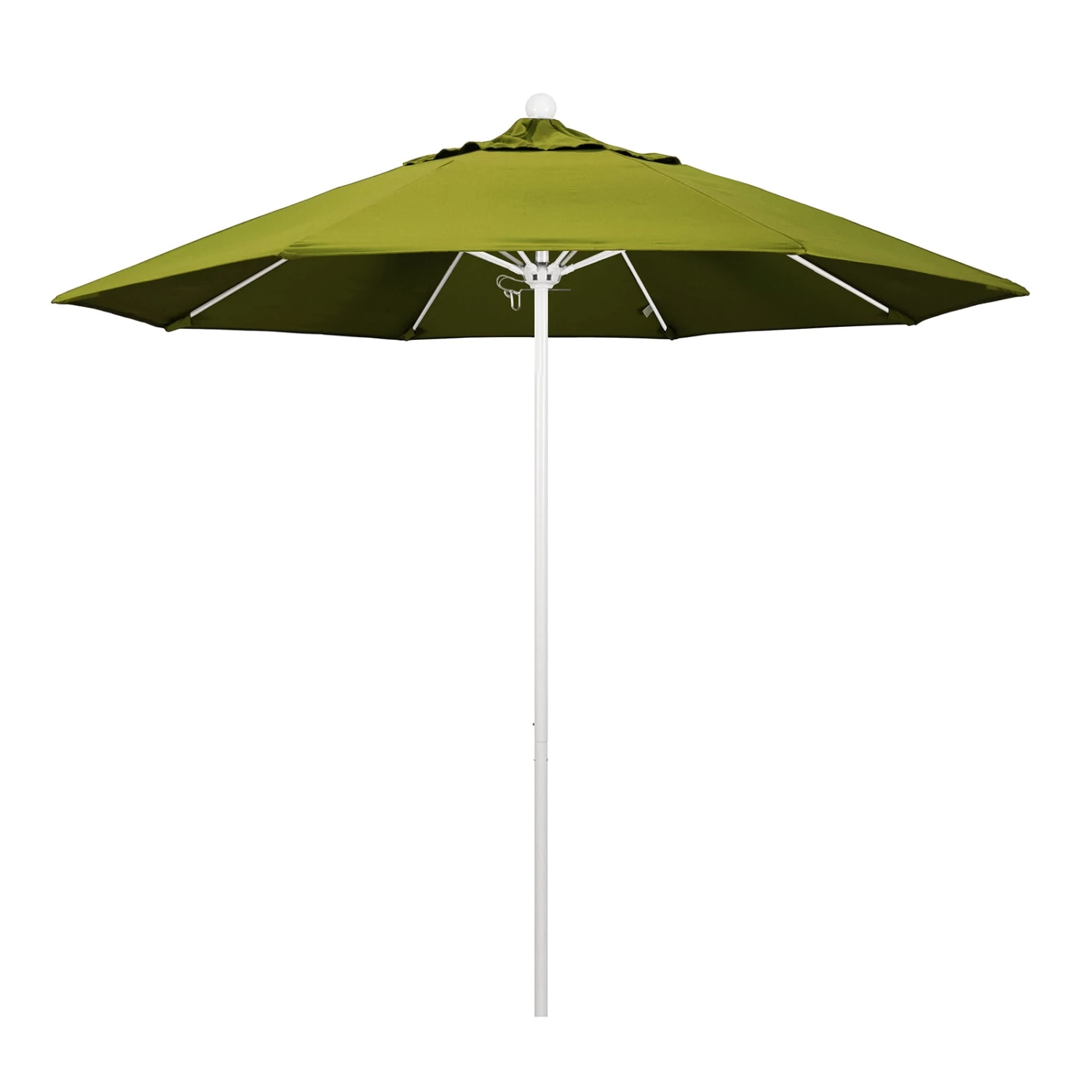 UMB-908W-KIWI-WHITE.jpg BarProducts.com SPECIAL COLLECTIONS California Umbrella 9' Pole Push Lift SUNBRELLA With White Aluminum Pole - Color Options