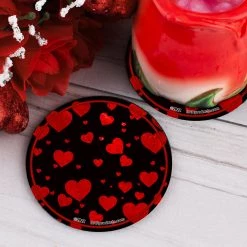 BarProducts.com Hearts Foam Kolorcoat™ Coaster - 4 Inch Round