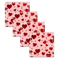 BarProducts.com HEARTS THEMED FOAM COASTERS - 3.5 INCH SQUARE SPECIAL COLLECTIONS