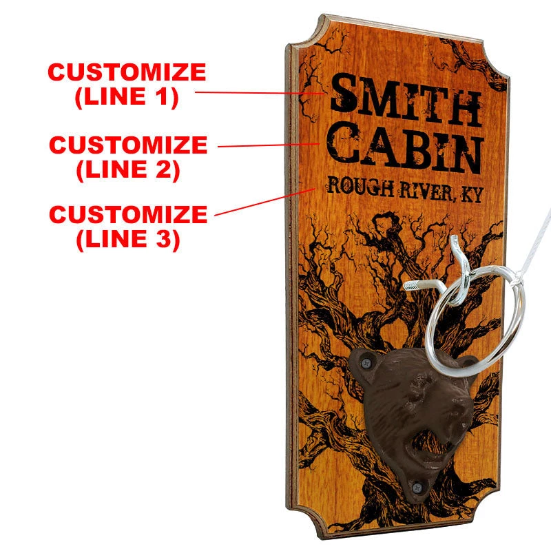 WM-ring-toss-bottle-opener-CABIN-cus.jpg BarProducts Handcrafted CUSTOMIZABLE Wall Mounted Ring Toss Game With Bottle Opener - Cabin Design SPECIAL COLLECTIONS
