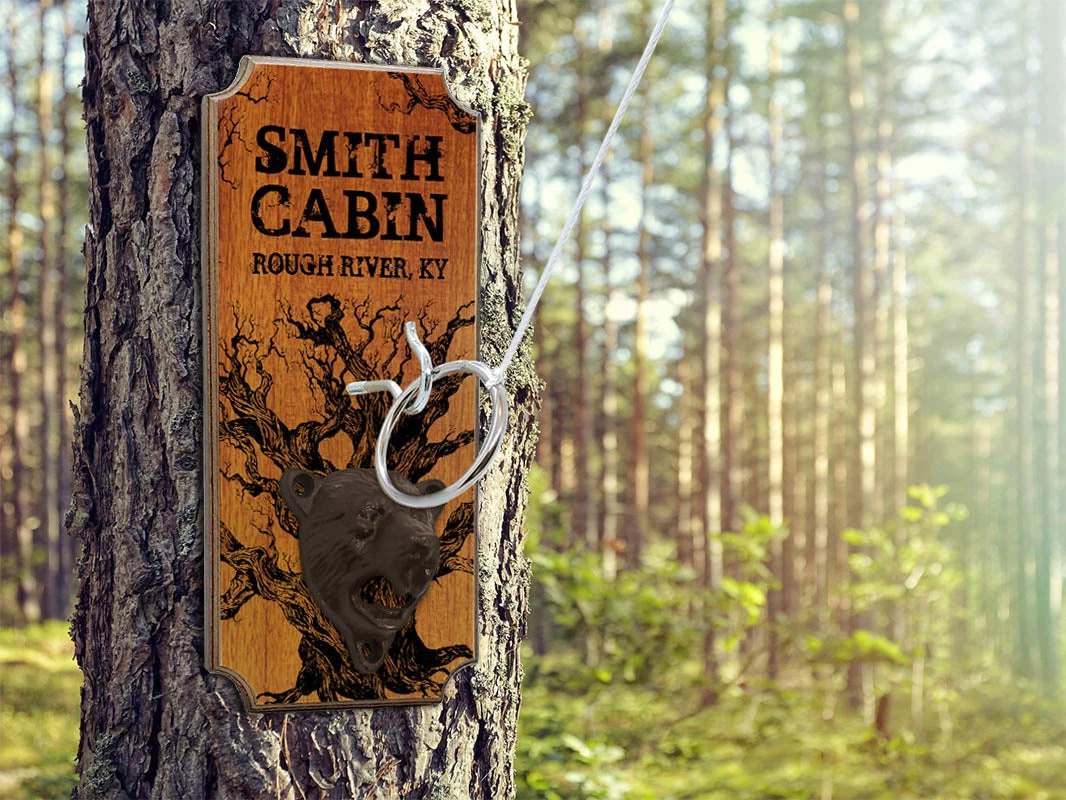 WM-ring-toss-bottle-opener-CABIN-tree.jpg BarProducts Handcrafted CUSTOMIZABLE Wall Mounted Ring Toss Game With Bottle Opener - Cabin Design SPECIAL COLLECTIONS