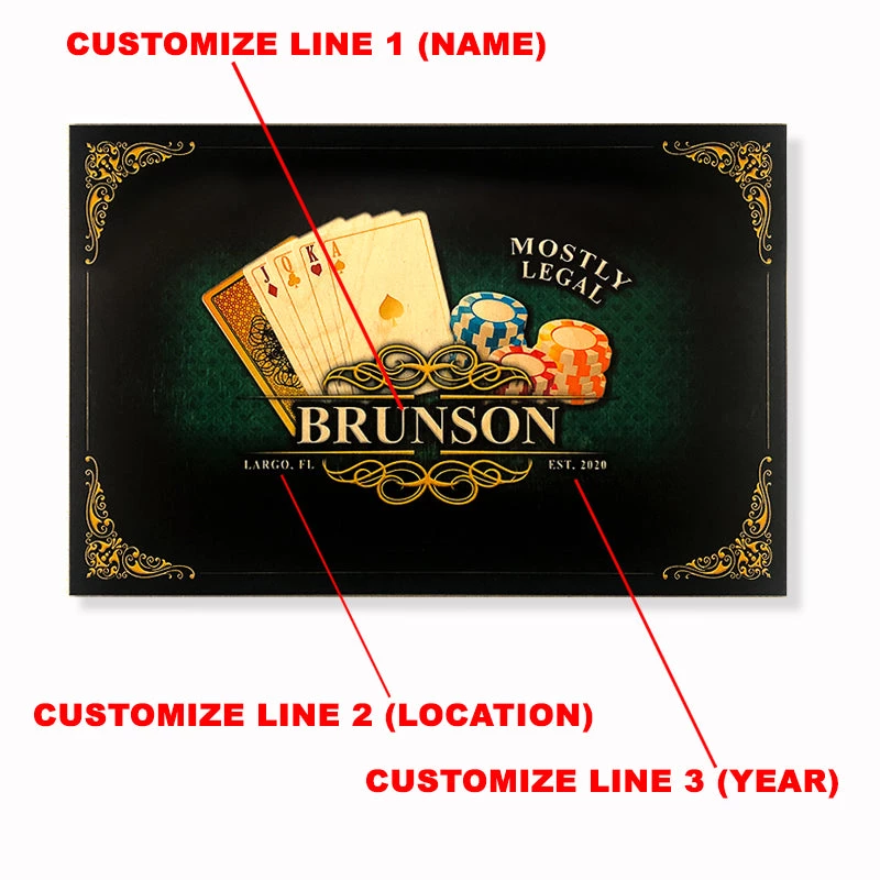 WallBar-Black-QuickShots-1.jpg BarProducts Handcrafted WalBAR™ 3 Piece - CUSTOMIZABLE - 24 Inch - Poker Design SPECIAL COLLECTIONS