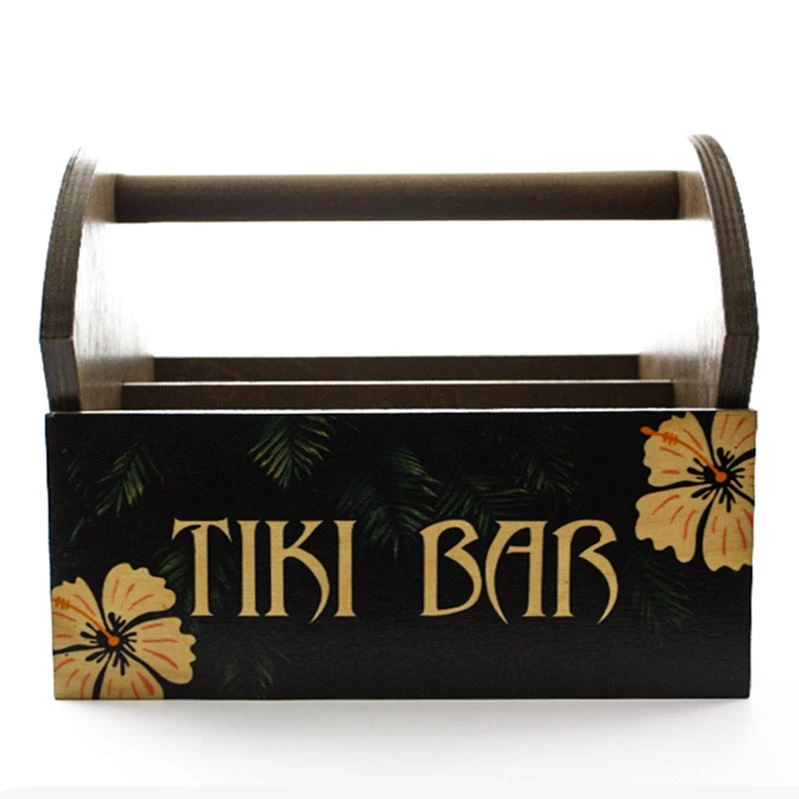 Wooden_condiment_caddy3.jpg BarProducts Handcrafted CUSTOMIZABLE WOODEN CONDIMENT CADDY - TIKI SPECIAL COLLECTIONS