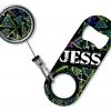 BarProducts.com CUSTOMIZABLE Mini Bottle Opener With Retractable Reel - Abstract Triangles