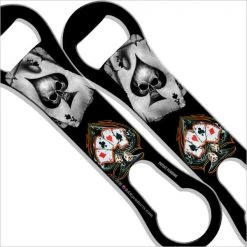 BarProducts.com V-Rod® Bottle Opener / Pour Spout Remover - Dark Ace Of Spades Bartending Bottle Openers