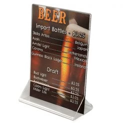 BarProducts.com Acrylic Tabletop Menu Card Holder - 4